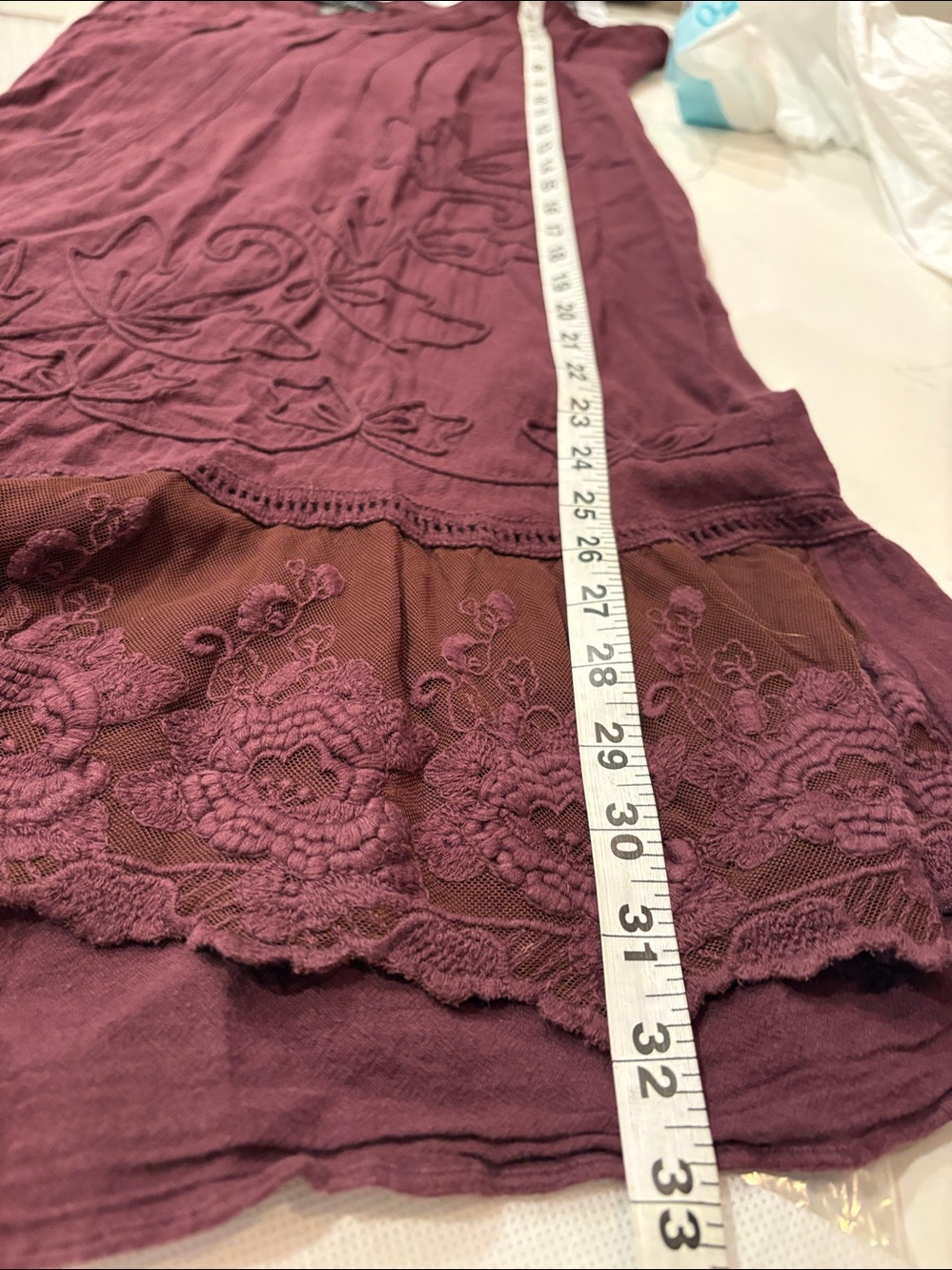 Women's Burgundy Tunic Top T1 - Picture 9 of 9